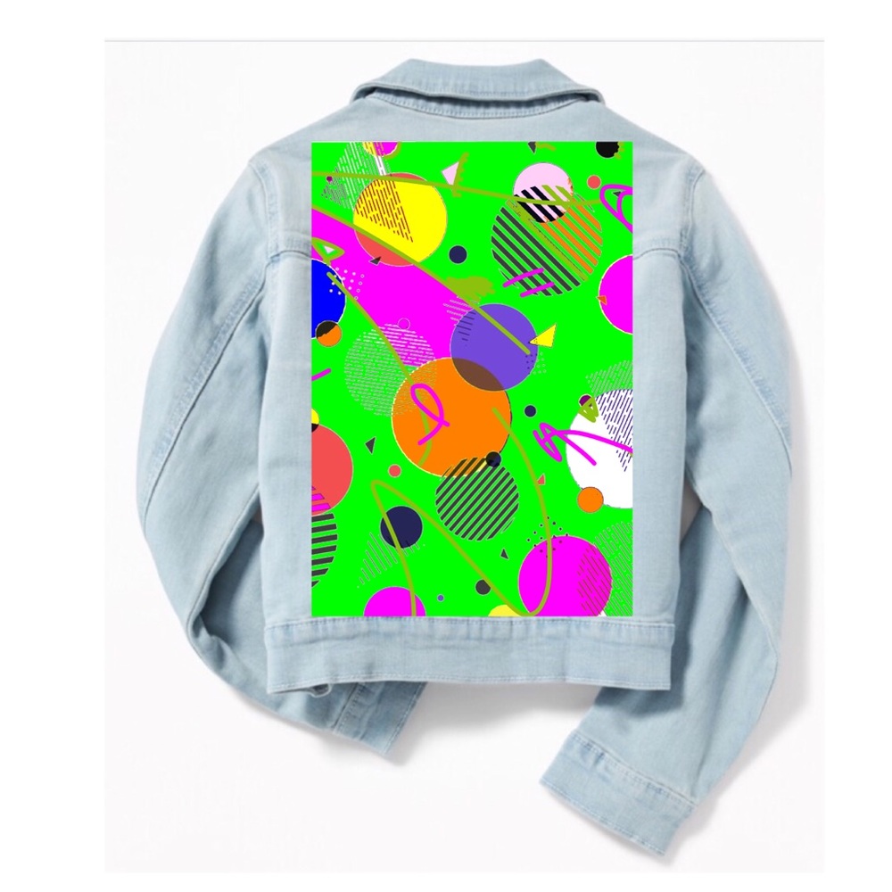 Original Hand-made Fad Blue Jean Jacket Art